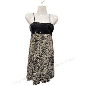𝅺GREY and Black Sparkly Animal Print Mini Dress  Size S or Petite